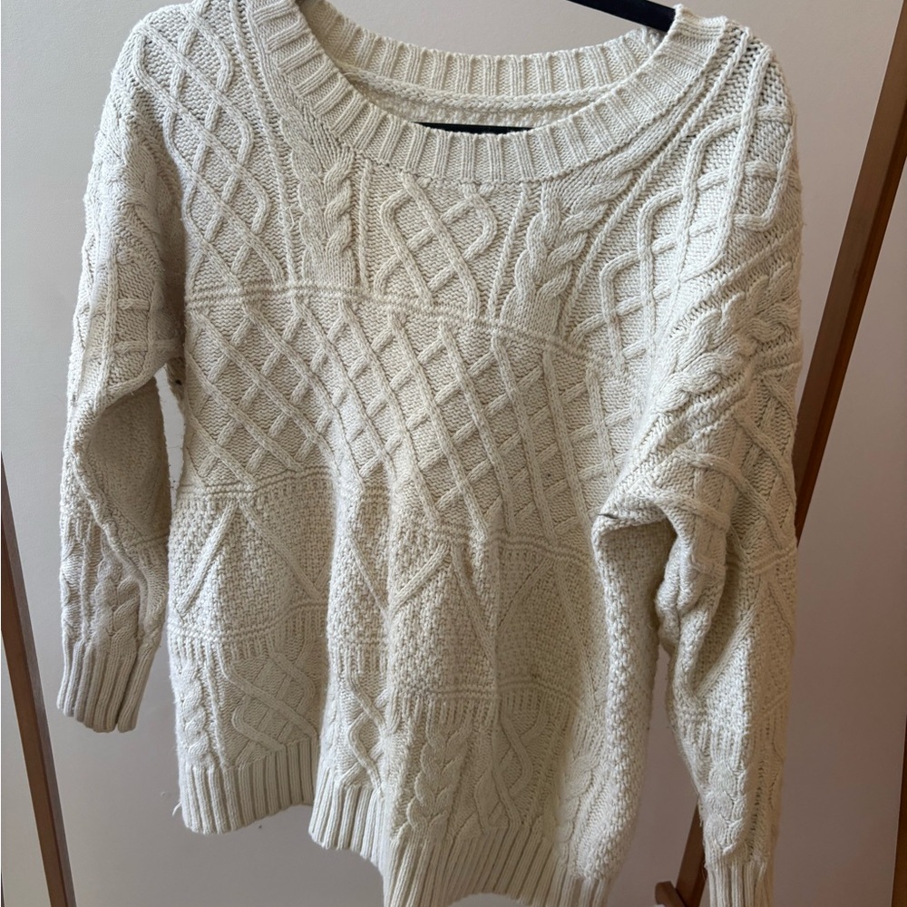 Women's Cream Cable Knit Sweater